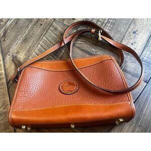 Dooney & Bourke Crossbody VTG Brown All Weather Leather PRISTINE w/ Coin Purse